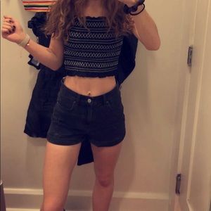 American Eagle Black High Waisted Jean Shorts 00